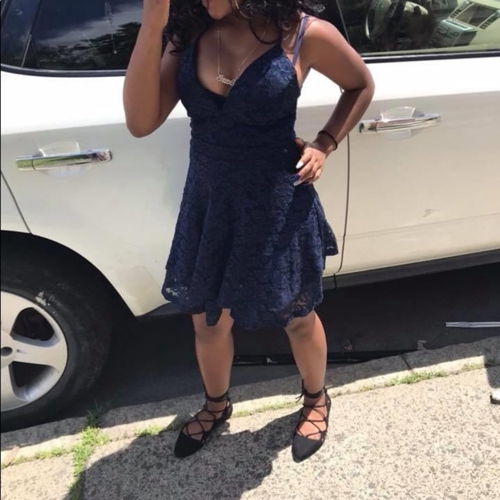 DARK BLUE SPARKLING DRESS